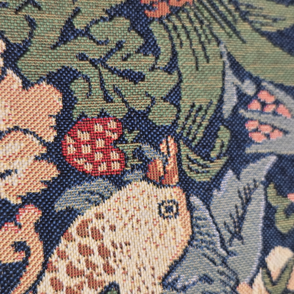 Signare Strawberry Thief Blue Floral Tapestry Handbag- Multicolor Double Handles - Picture 5 of 7